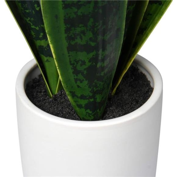 Fake Snake Plant 16"Faux Potted Plant Artificial SnakePlant withWhite CeramicPot - Picture 6 of 6